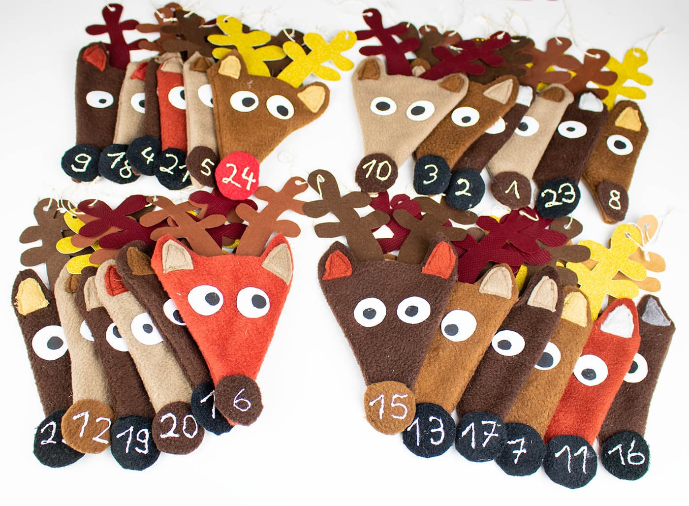 Anleitung Rentier-Adventskalender nähen 66 Adventskalender nähen - Kostenlose Anleitung für Adventskalender mit Rentieren