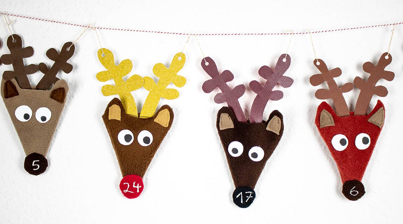 Anleitung Rentier-Adventskalender nähen 57 Adventskalender nähen - Kostenlose Anleitung für Adventskalender mit Rentieren