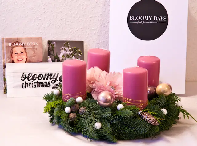 Adventskranz in rosa vom Bloomy Days Event