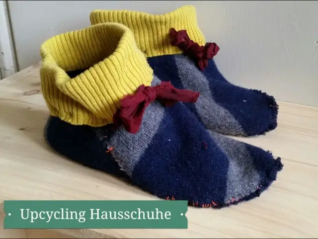 Upcycling Hausschuhe / Re Use Day Berlin 2014