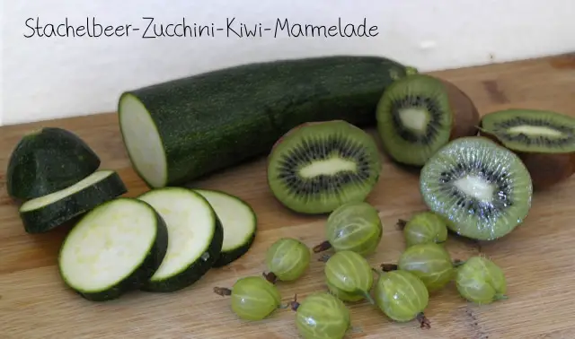 Stachelbeer-Marmelade mit Kiwi und Zucchini