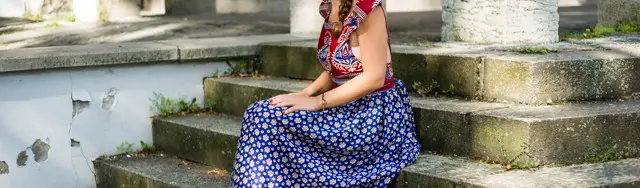 Genäht – Rückenfreies Kleid aus einem Sari
