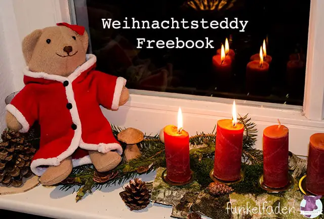 Freebook Teddybär nähen für Weihnachten