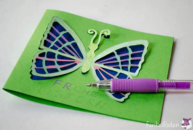 Freebie - Karte mit 3D-Schmetterling