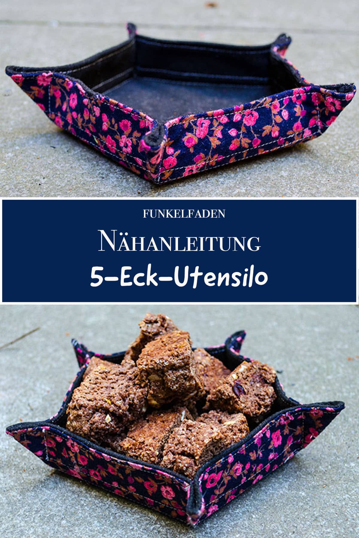 DIY Nähanleitung - Utensilo mit fünf Ecken nähen als Geschenkidee
