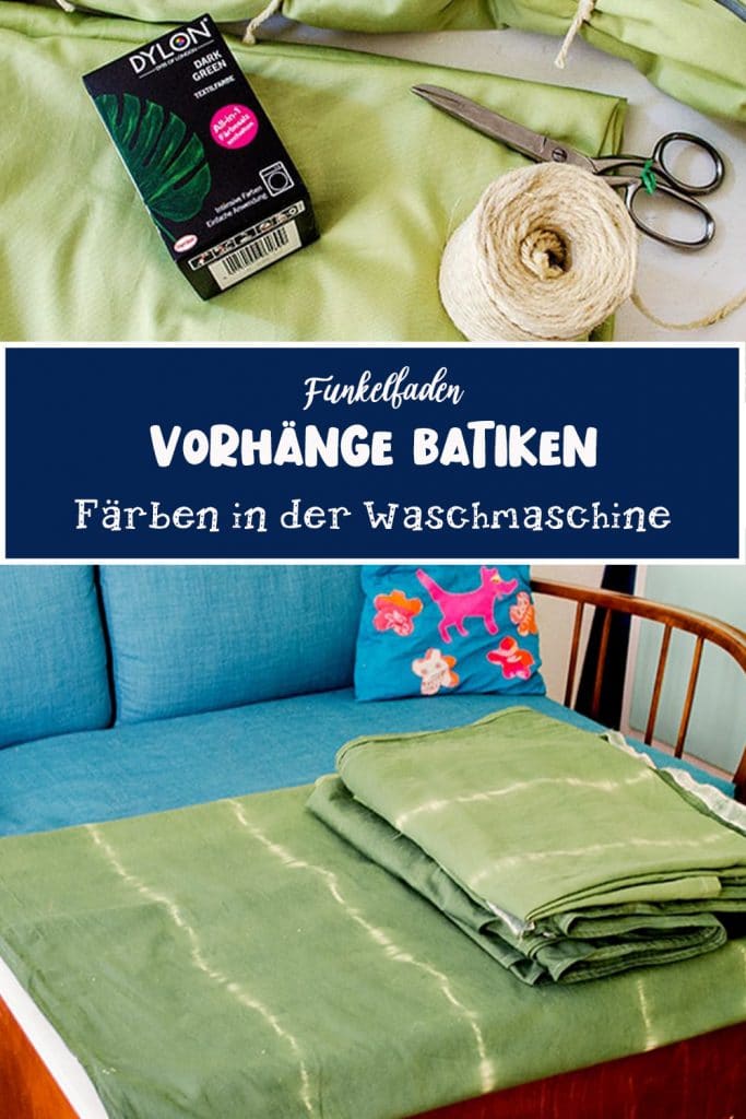 Stoffe in der Waschmaschine färben - Vorhänge batiken