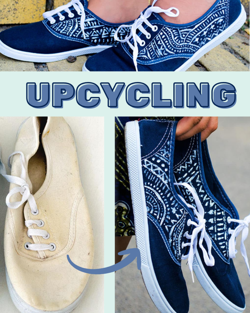 Upcycling - Schuhe färben und anmalen 40 Schuhe Upcycling Stoff bemalen