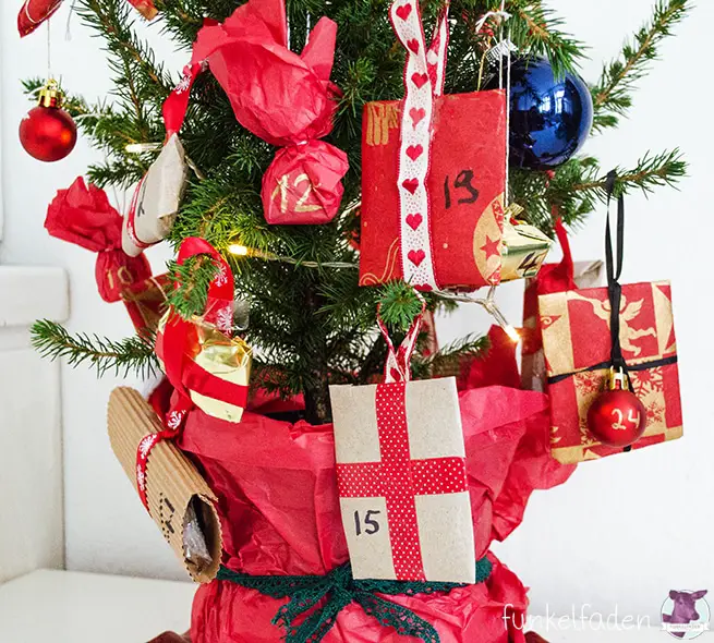 Weihnachtsbaum Adventskalender basteln DIY- Adventskalender basteln mit Baum