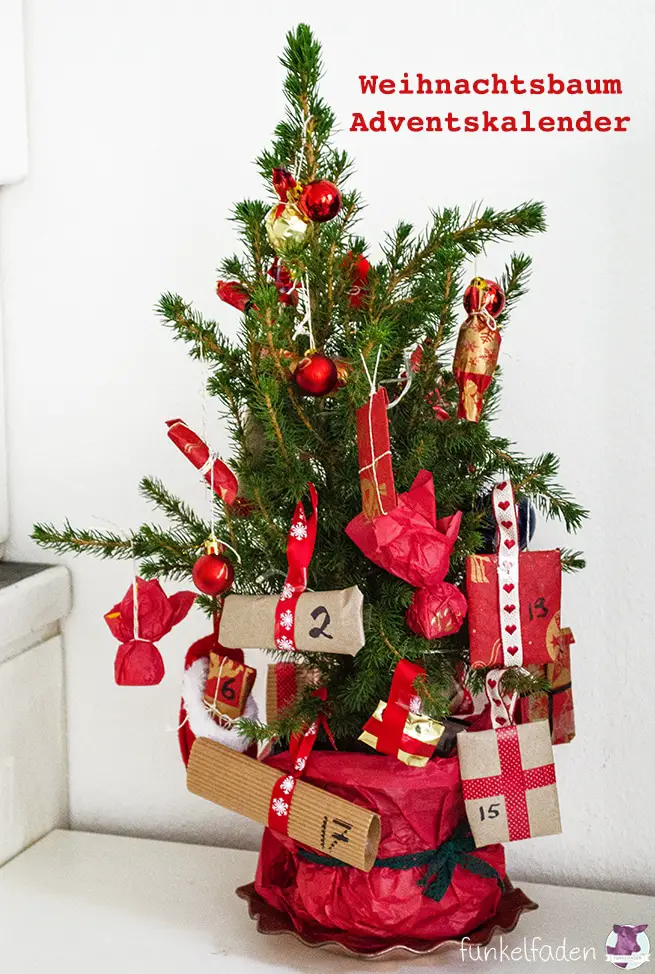 Weihnachtsbaum Adventskalender basteln DIY- Adventskalender basteln mit Baum