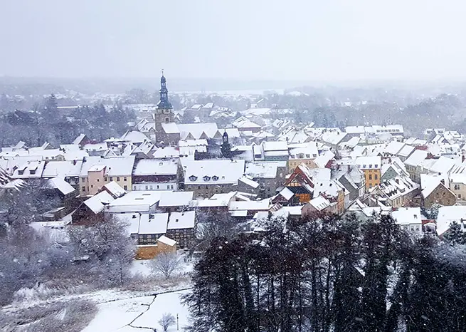 Bad Belzig im Fläming in Brandenburg im Winter
