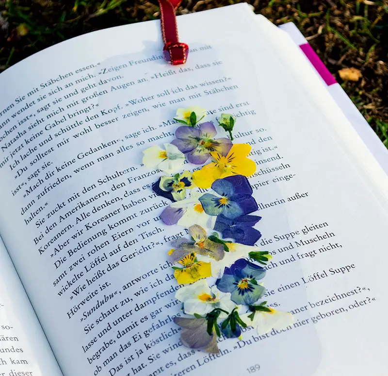 DIY Anleitung - Lesezeichen mit getrockneten Blumen basteln