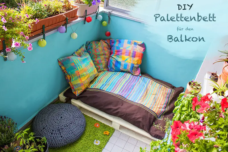 DIY Ideen aus Paletten - Polster auf dem Balkon