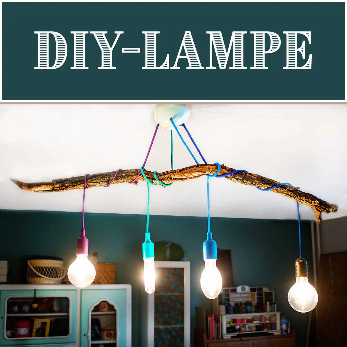 Lampe DIY mit mehrern Kabeln