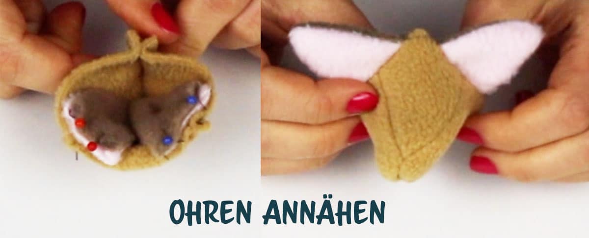 Lama nähen - Ohren annähen