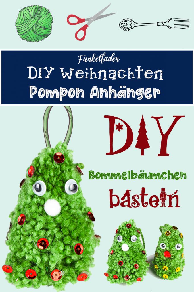 DIY Bastelanleitung Anhänger aus Pompoms basteln