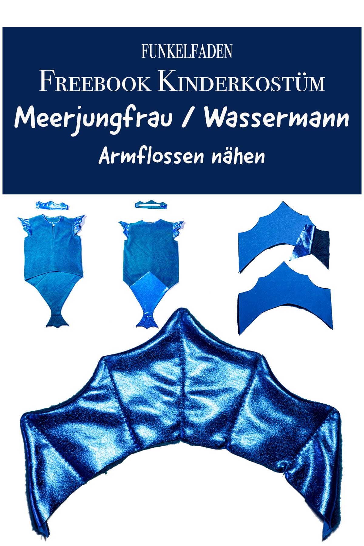 Kostenloses Schnittmuster Kostüm für Kinder Meerjungfrau / Wassermann