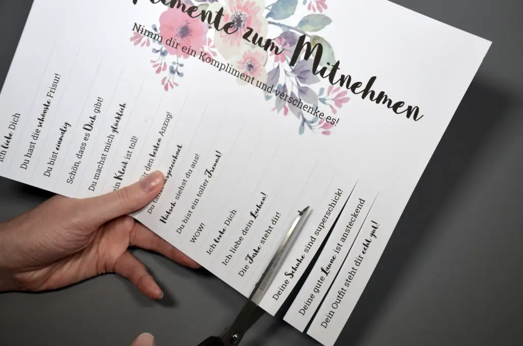 Hochzeit DIY - Komplimente für die Hochzeit zum Ausdrucken - Printable Freebie