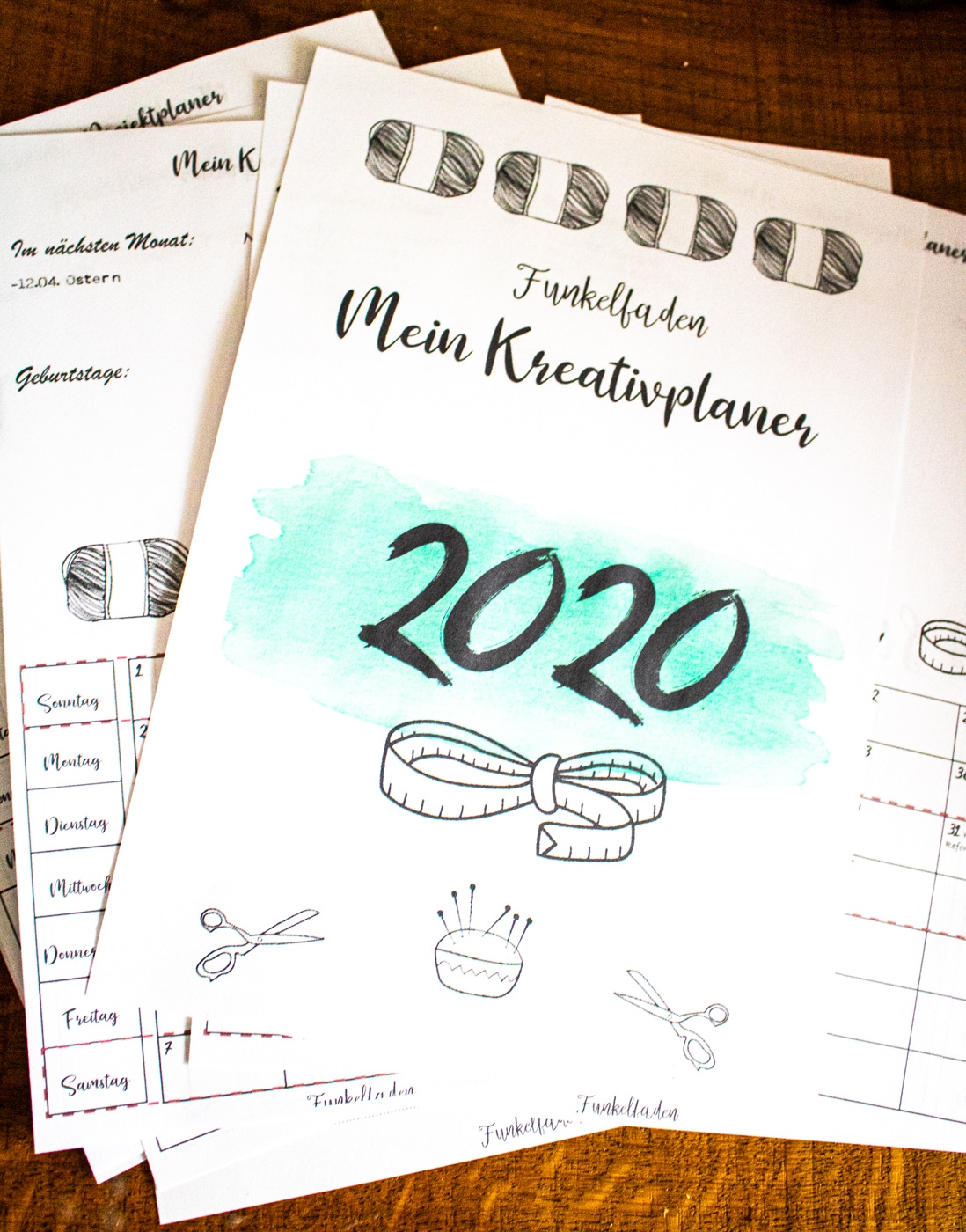Gratis Nähplaner 2020 - Kalender für Nähen + DIY kostenlos Downloaden