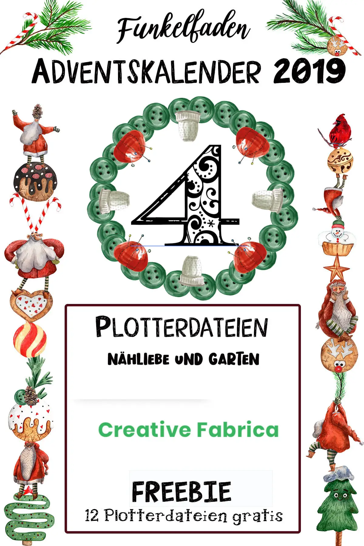 Creative Fabrica –  12 Gratis Plotterdateien Nähliebe, Gartenzwerge, Boho