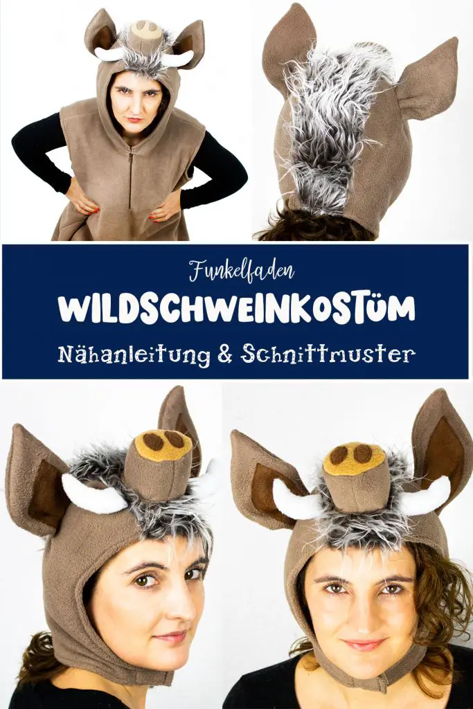 Nähanleitung Kostüm für Karneval Wildschwein nähen