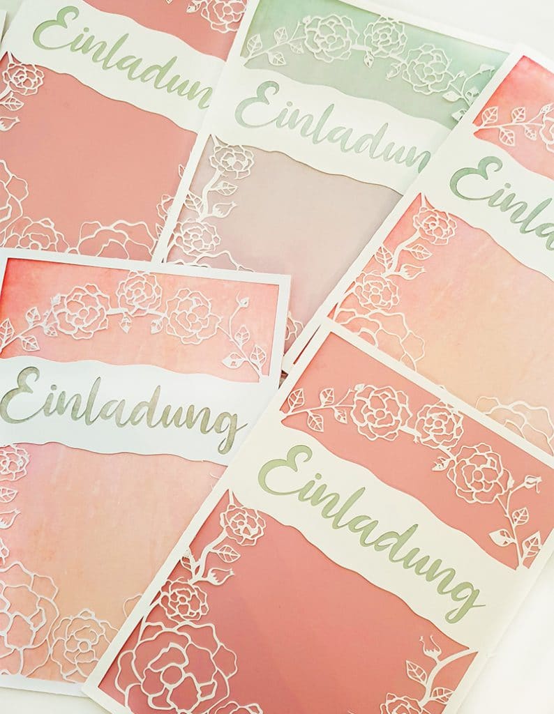 Einladungskarte für die Hochzeit basteln mit dem Plotter