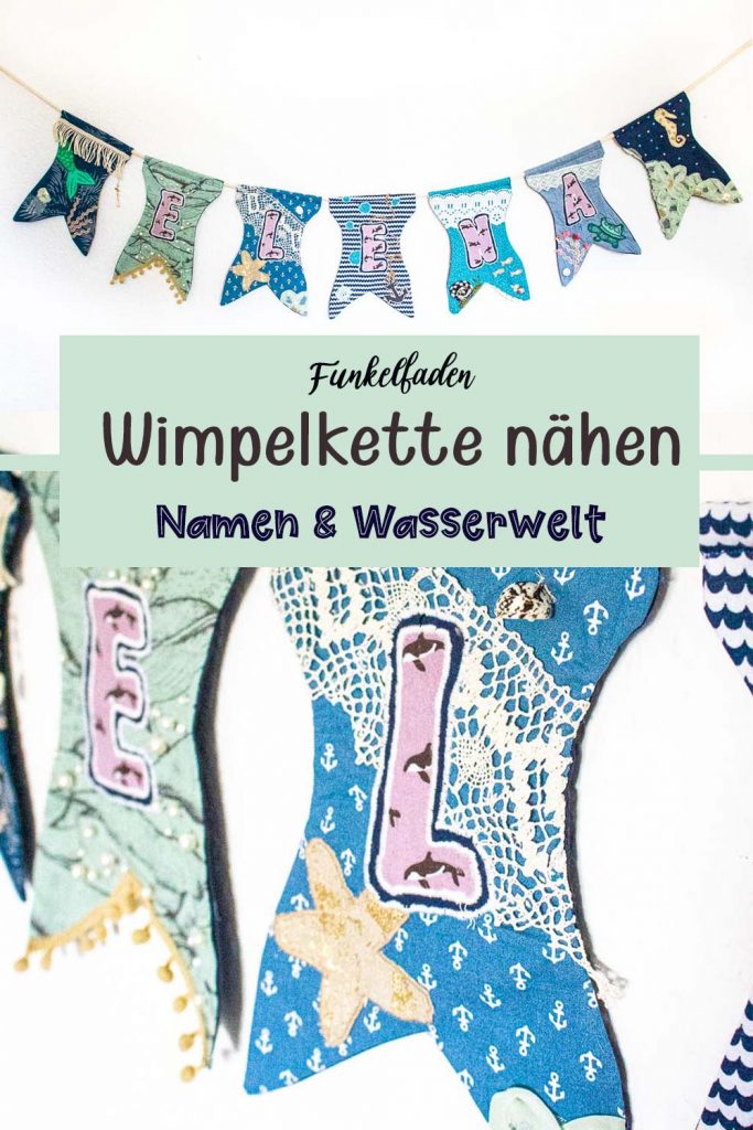 Geschenke zur Geburt nähen - Wimpelkette mit Namen 50 Geschenke zur Geburt - Wimpelkette nähen