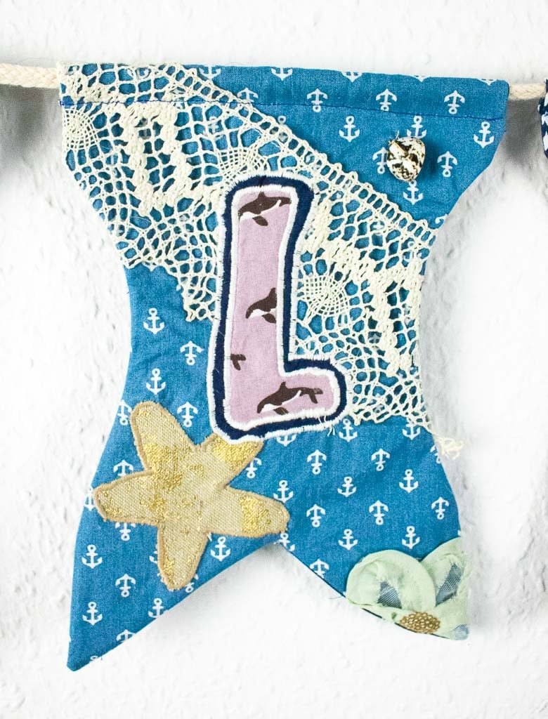 Geschenke zur Geburt nähen - Wimpelkette mit Namen 57 Wimpelkette mit Namen nähen - Anleitung