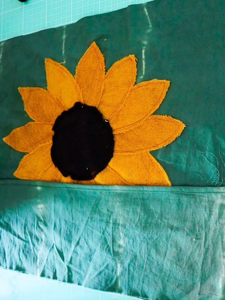 Nähanleitung Sonnenblumen Kissen nähen 2