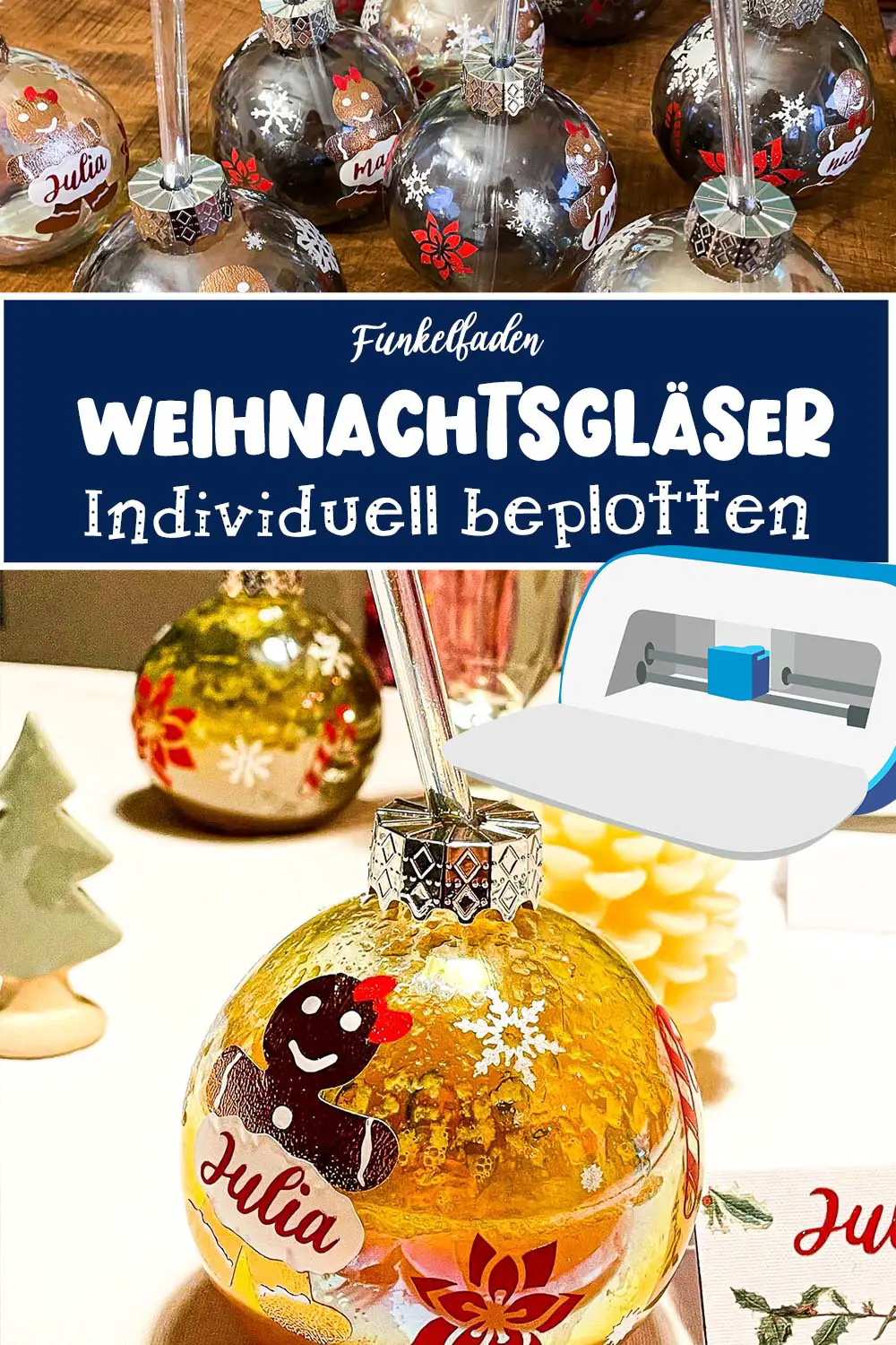 Weihnachts Cocktail + Gläser für Weihnachten mit Plotter gestalten