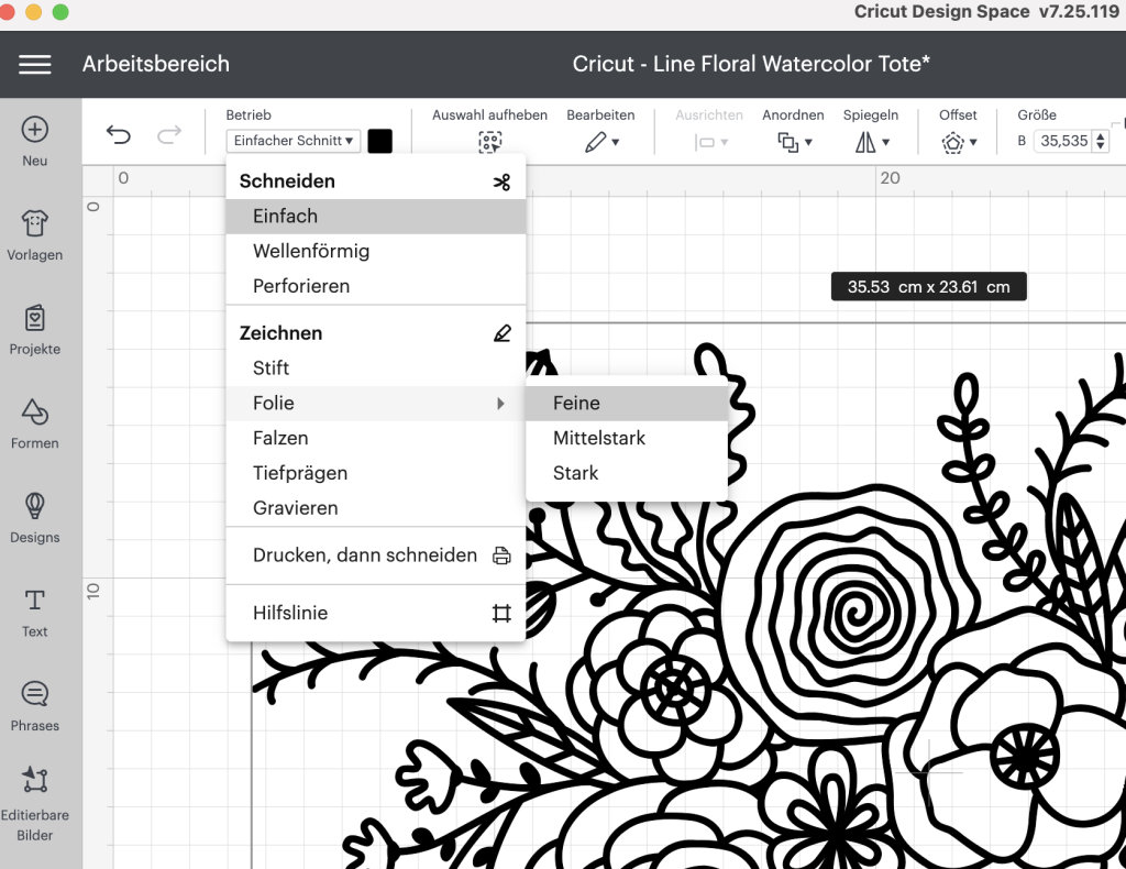 Cricut Foil Transfer - Alles was du wissen musst 52 Anleitung Cricut Foil Tool Kit im Design Space einstellen