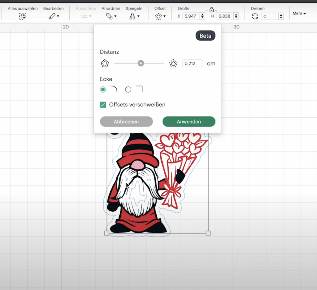 Sticker erstellen im Cricut Design Space 75 Offset erstellen im Cricut Design Space