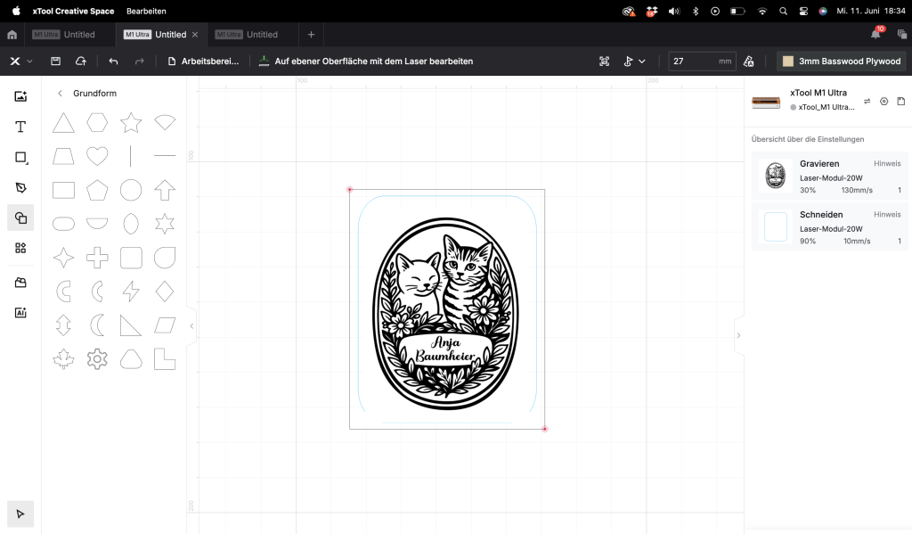 Stempel selber machen mit dem xTool M1 Ultra 5 Stempel selbermachen mit xtool M1 Ultra 20W Laser