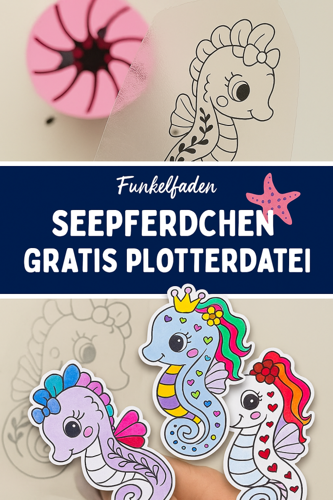 Gratis Plotterdateien Einschulung 59 Seepferdchen - gratis Plottedatei