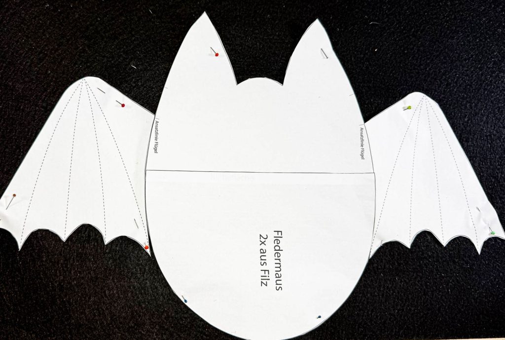 Anleitung Fledermaus Tasche nähen für Halloween