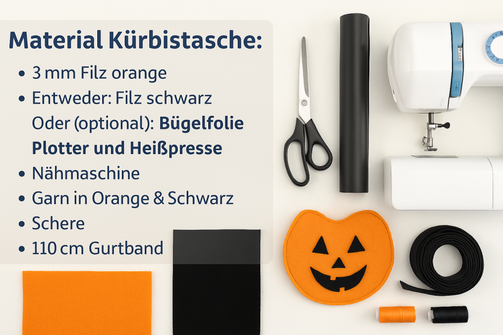 Kürbis Tasche nähen für Süßigkeiten für Halloween