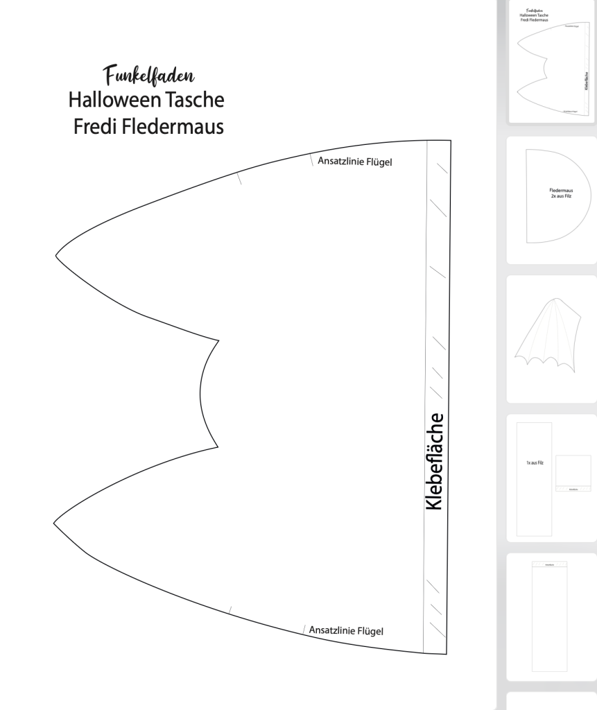 Anleitung Fledermaus Tasche nähen für Halloween