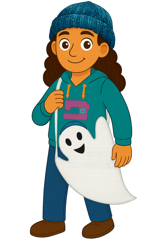 Halloween Tasche nähen - Anleitung Gespenst Berta 73 Halloween Tasche Gespenst nähen