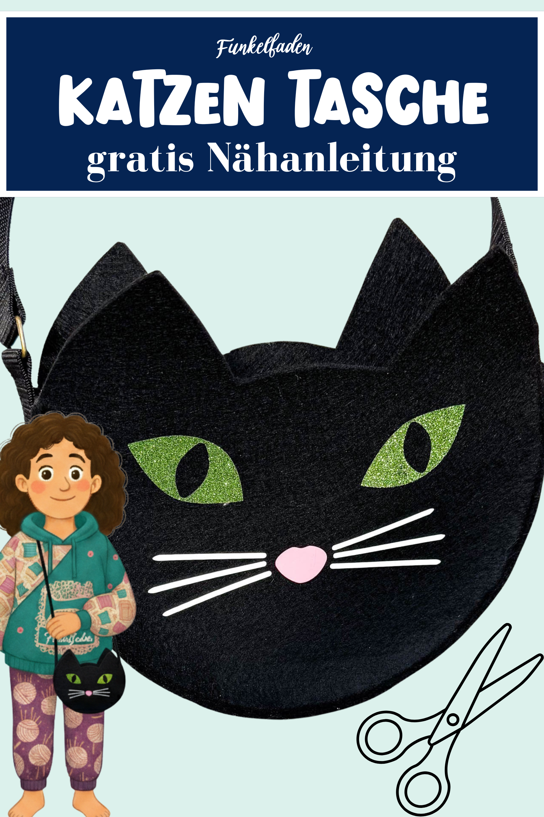 Nähanleitung Katzen Tasche nähen für Halloween 64 Katzen Tasche nähen Nähanleitung