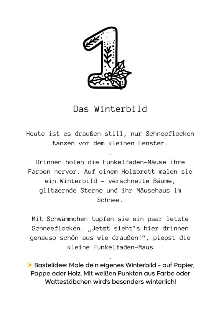Funkelfaden Ausmal Adventskalender 2025 13 Ausmalbild für Weihnachten - gratis Druckvorlage Malbuch Weihnachten