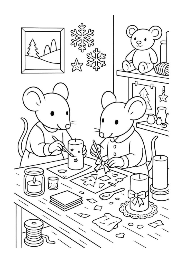 Funkelfaden Ausmal Adventskalender 2025 36 Ausmalbild für Weihnachten - gratis Druckvorlage Malbuch Weihnachten