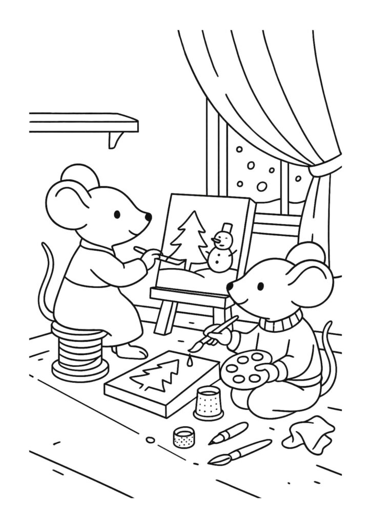 Funkelfaden Ausmal Adventskalender 2025 14 Ausmalbild für Weihnachten - gratis Druckvorlage Malbuch Weihnachten