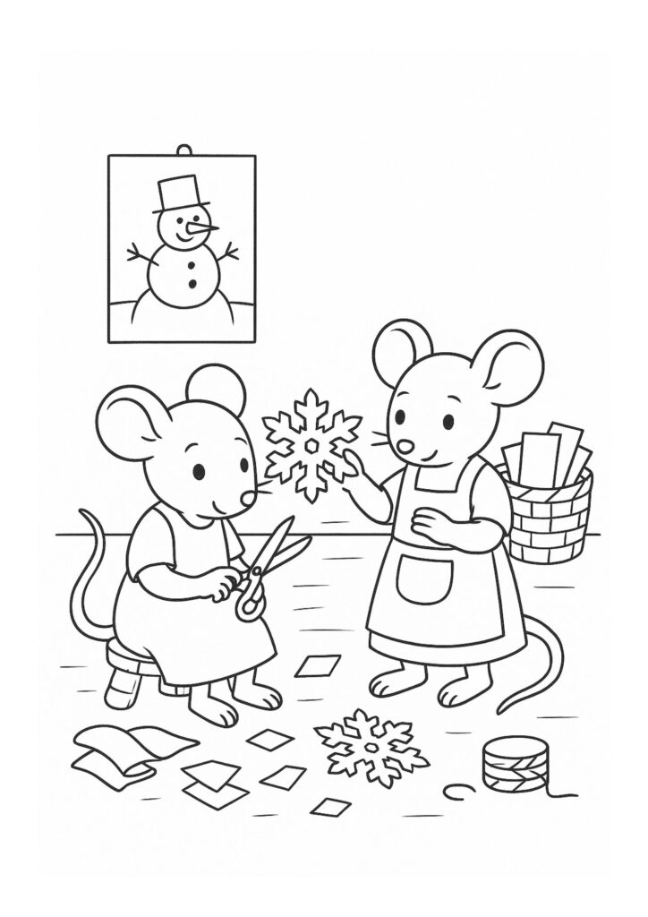 Funkelfaden Ausmal Adventskalender 2025 16 Ausmalbild für Weihnachten - gratis Druckvorlage Malbuch Weihnachten