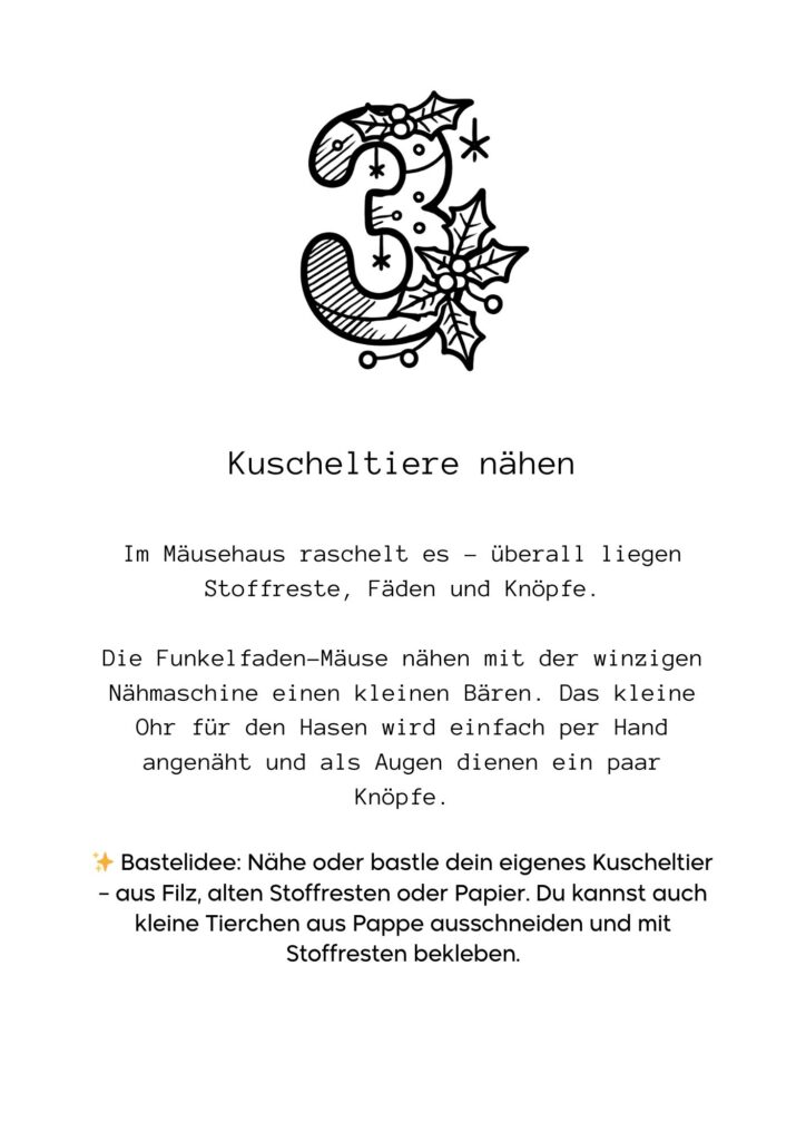 Funkelfaden Ausmal Adventskalender 2025 17 Ausmalbild für Weihnachten - gratis Druckvorlage Malbuch Weihnachten