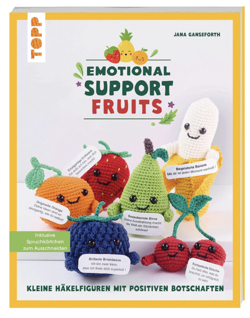 Emotionale Erbse - Gemüse häkeln 8 Obst häkeln AnleitungenMit vielen niedlichen Gemüsesorten zum Häkeln und jeder Menge positiver Energie:
Zum Buch bei Amazon