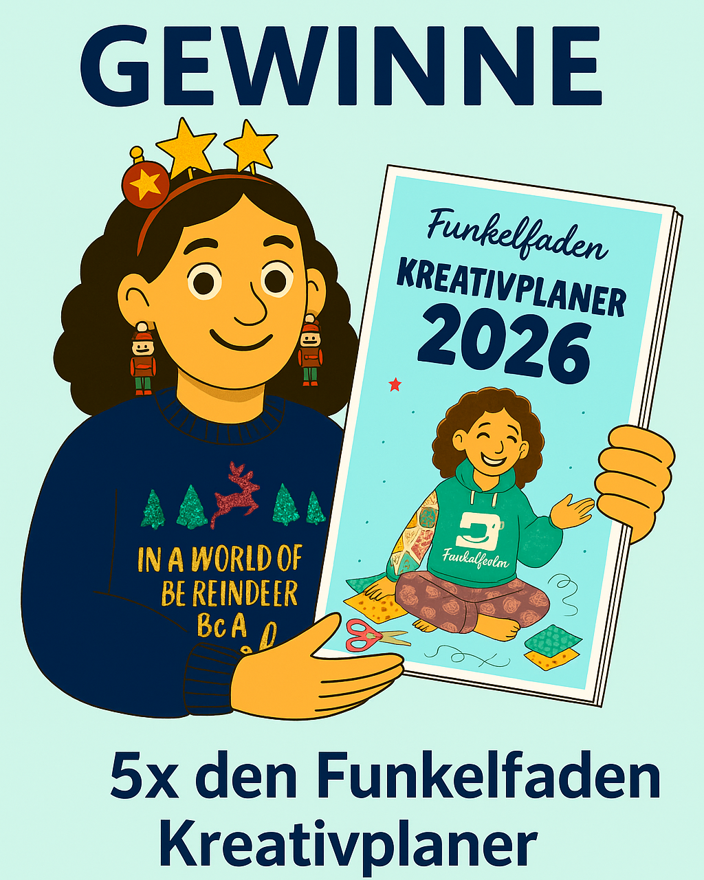 Türchen 1 🎄Funkelfaden Kreativplaner 2026 13 Gewinen 5x Kreativplaner 2026