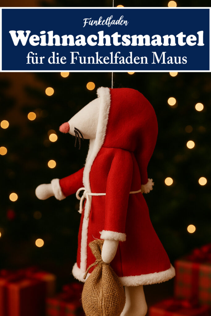 Weihnachtsmantel nähen für die Funkelfaden Maus 3 Weihnachtsmantel nähen für Funkelfaden Maus
