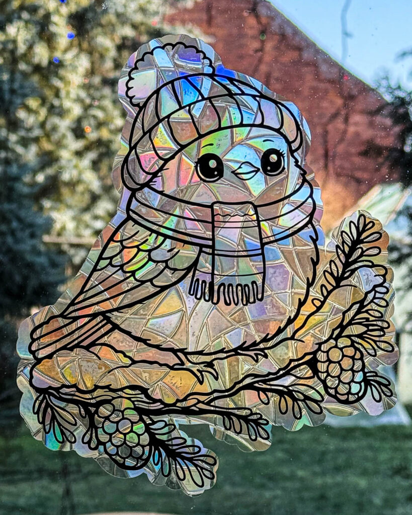 Plotterdatei Wintervogel Freebie 4 Anleitung Fensterbilder plotten-7