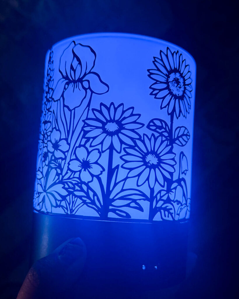 Blumenwiese plotten auf Lampe-2