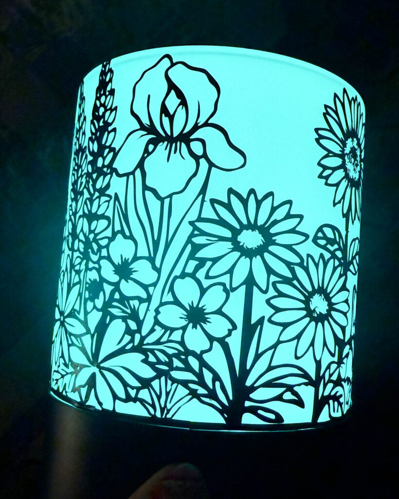 Blumenwiese plotten auf Lampe-2