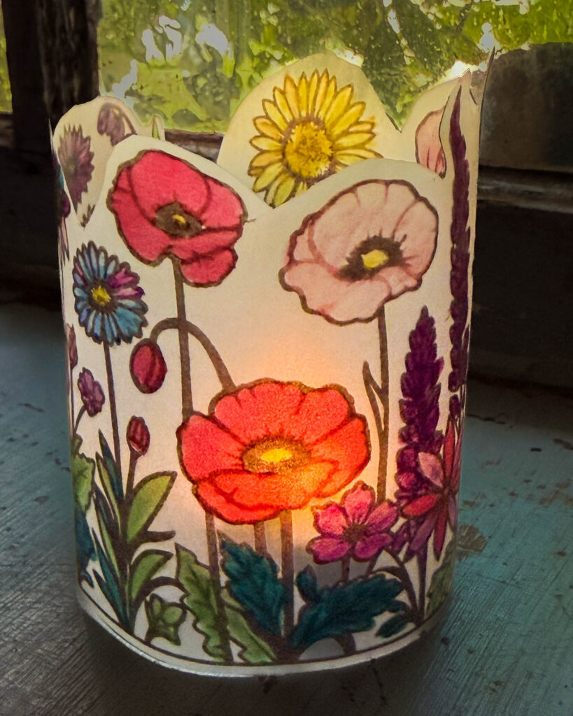 Funkelfaden Blumenwiese Licht Vorlage zum Ausdrucken Ausmalbild-7